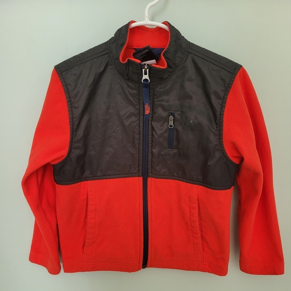 The North Face Other - The North Face Boys Youth Size 5 XXS Colorblock Nylon Fleece Red Black Full Zip